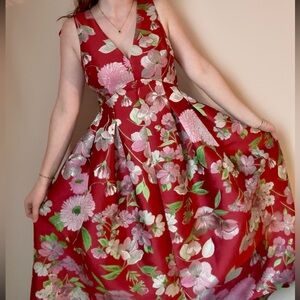 Eliza J Red Floral High-Low Dress